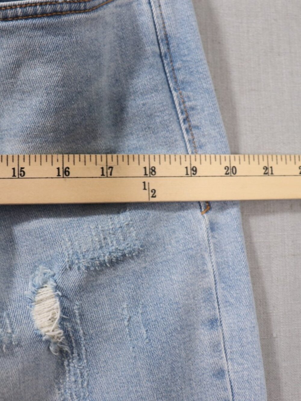 Dear John High Waisted Distressed Jean Women 31 - 12 Light Wash Comfort Stretch - Picture 14 of 16